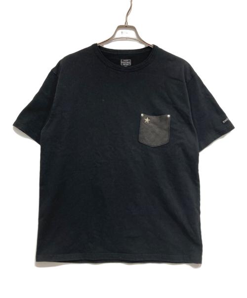 SCHOTT BROS.（ショットブロス）SCHOTT BROS. (ショットブロス) LEATHER POCKET T ブラック サイズ:XLの古着・服飾アイテム