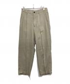 STEVEN ALANスティーブンアラン）の古着「SLUB SUPER BAGGY TAPERED PANTS」｜ベージュ