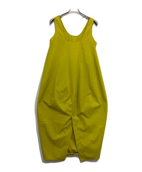 nagonstans（ナゴンスタンス）nagonstans (ナゴンスタンス) ドライストレッチUネックコクーンドレス イエロー サイズ:36の古着・服飾アイテム