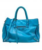 BALENCIAGAバレンシアガ）の古着「ペーパーミニ2WAYバッグ」｜ターコイズブルー
