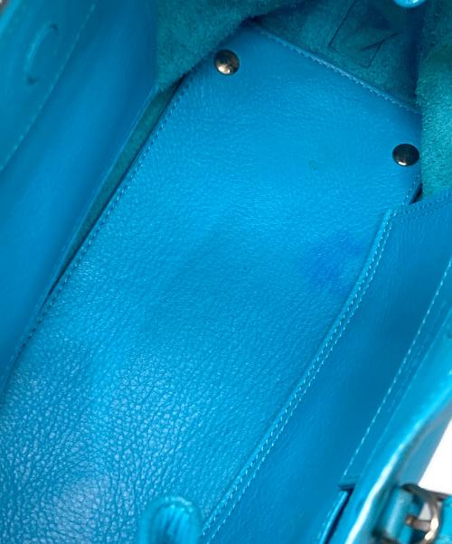 BALENCIAGA（バレンシアガ）BALENCIAGA (バレンシアガ) ペーパーミニ2WAYバッグ ターコイズブルーの古着・服飾アイテム