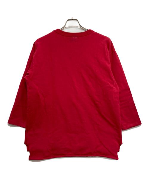 UNISON SPECIAL（ユニゾンスペシャル）Unison Special (ユニゾンスペシャル) WELL JERSEY BB TEE/ナンバリング長袖カットソー レッド サイズ:Lの古着・服飾アイテム
