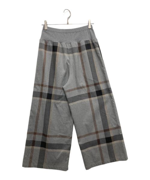 BEARDSLEY（ビアズリー）BEARDSLEY (ビアズリー) チェックウエストリブパンツ グレー サイズ:SIZE1の古着・服飾アイテム