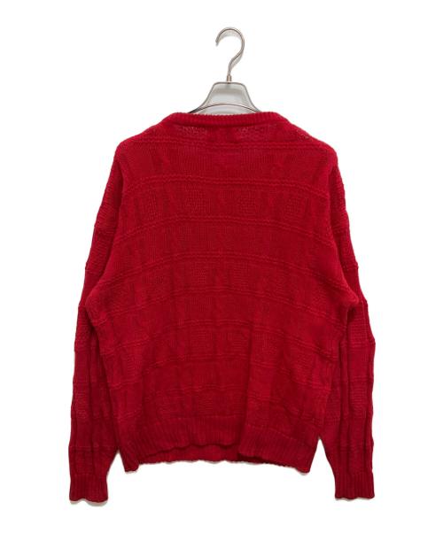 Christian Dior MONSIEUR（クリスチャンディオールムッシュ）Christian Dior MONSIEUR (クリスチャンディオールムッシュ) 90’sクルーネックコットンニット レッド サイズ:XLの古着・服飾アイテム