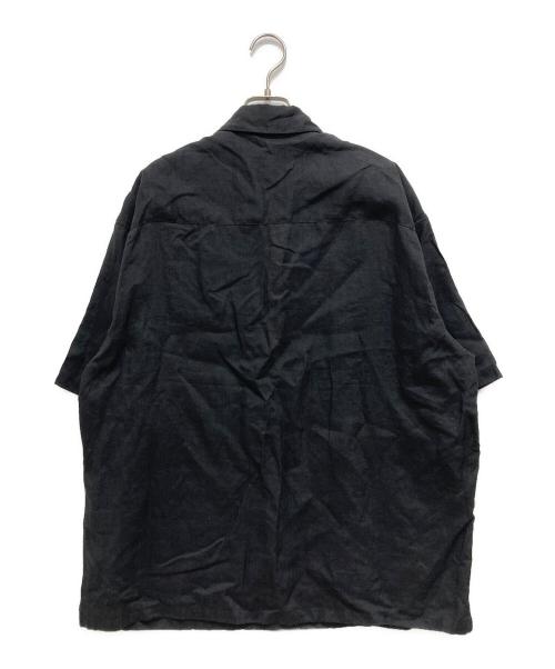 MONKEY TIME（モンキータイム）MONKEY TIME (モンキータイム) ラミーディープVネックショートスリーブシャツ ブラック サイズ:XLの古着・服飾アイテム