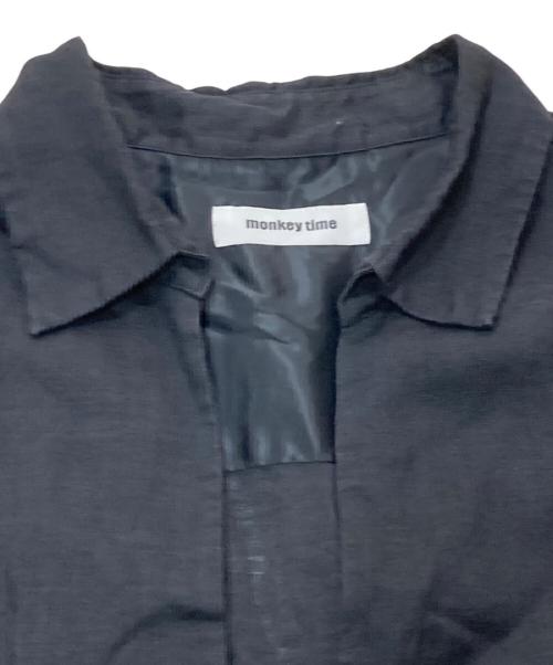 MONKEY TIME（モンキータイム）MONKEY TIME (モンキータイム) ラミーディープVネックショートスリーブシャツ ブラック サイズ:XLの古着・服飾アイテム