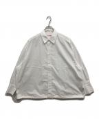 Spick and Spanスピック＆スパン）の古着「CO/PEヘムギャザーシャツ /長袖シャツ」｜ホワイト