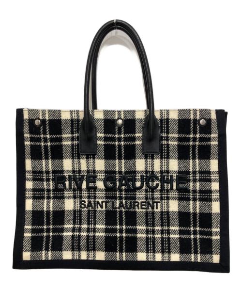 Saint Laurent Paris（サンローランパリ）Saint Laurent Paris (サンローランパリ) リヴ・ゴーシュ トートバッグ ブラック×ベージュの古着・服飾アイテム