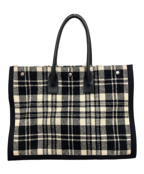 Saint Laurent Paris（サンローランパリ）Saint Laurent Paris (サンローランパリ) リヴ・ゴーシュ トートバッグ ブラック×ベージュの古着・服飾アイテム