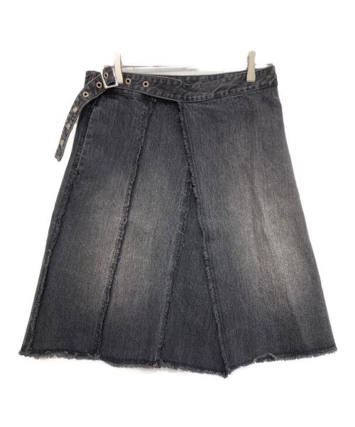GRANCY（グランシー）GRANCY (グランシー) Fringedesign Denim Skirt ブラック サイズ:Lの古着・服飾アイテム