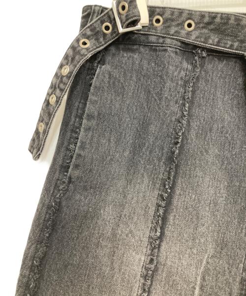 GRANCY（グランシー）GRANCY (グランシー) Fringedesign Denim Skirt ブラック サイズ:Lの古着・服飾アイテム
