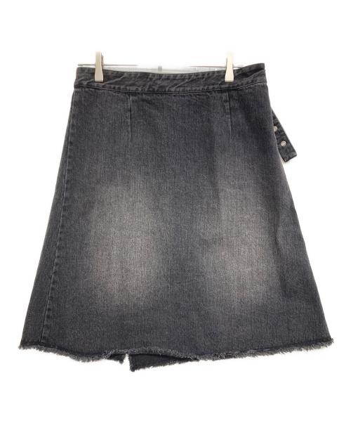 GRANCY（グランシー）GRANCY (グランシー) Fringedesign Denim Skirt ブラック サイズ:Lの古着・服飾アイテム