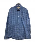 Barbourバブアー）の古着「ボタンダウンチェックシャツ」｜ブルー