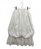 ENFOLDエンフォルド）の古着「TUCK-HEM SKIRT」｜ホワイト