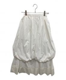 ENFOLD（エンフォルド）の古着「TUCK-HEM SKIRT」｜ホワイト
