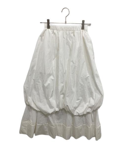 ENFOLD（エンフォルド）ENFOLD (エンフォルド) TUCK-HEM SKIRT ホワイト サイズ:36の古着・服飾アイテム
