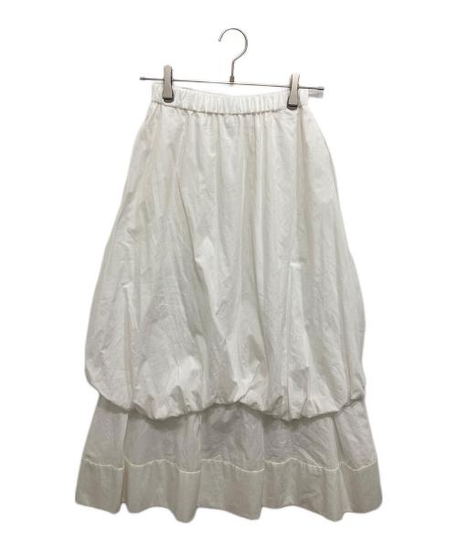 ENFOLD（エンフォルド）ENFOLD (エンフォルド) TUCK-HEM SKIRT ホワイト サイズ:36の古着・服飾アイテム