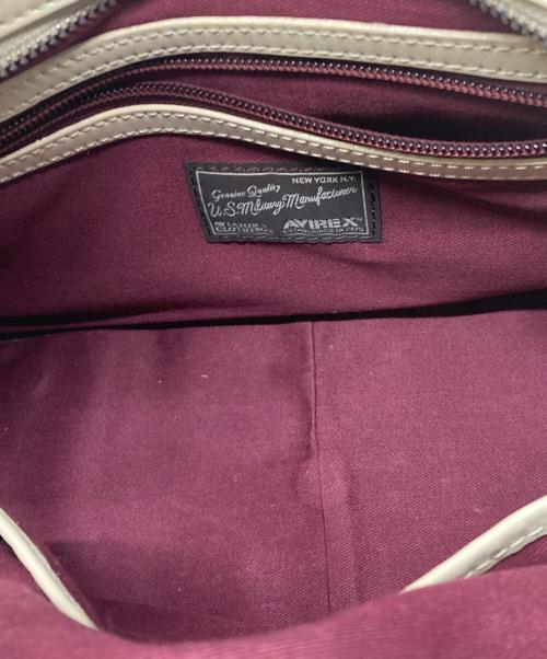 AVIREX（アヴィレックス）AVIREX (アヴィレックス) VARSITY LEATHER MINI－BOSTON BAG/2WAYミニボストンバッグ ホワイトの古着・服飾アイテム