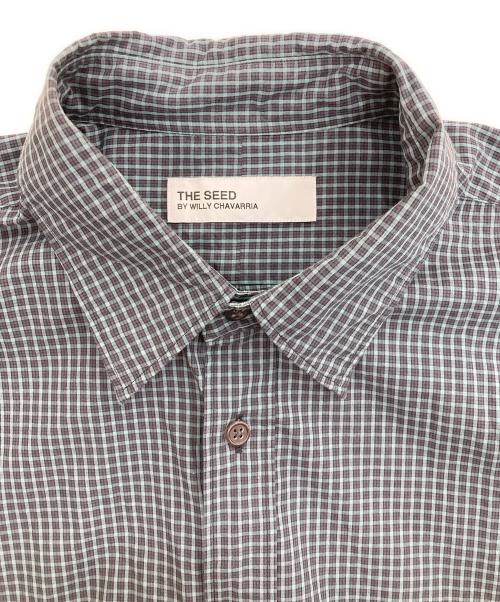 THE SEED BY WILLY CHAVARRIA（ザ シード バイ ウィリーチャバリア）THE SEED BY WILLY CHAVARRIA (ザ シード バイ ウィリーチャバリア) GRAPE SHIRTS CHECKED/半袖チェックシャツ グレー サイズ:Freeの古着・服飾アイテム