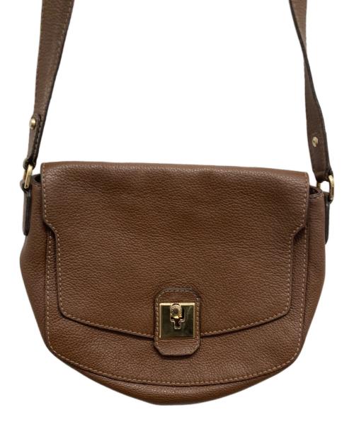 FURLA（フルラ）FURLA (フルラ) レザーショルダーバッグ ブラウンの古着・服飾アイテム