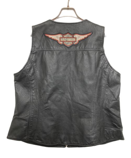 HARLEY-DAVIDSON（ハーレーダビッドソン）HARLEY-DAVIDSON (ハーレーダビッドソン) バックロゴピッグレザーベスト ブラック サイズ:1Wの古着・服飾アイテム
