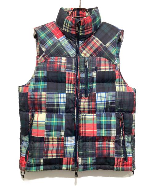 POLO RALPH LAUREN（ポロ・ラルフローレン）POLO RALPH LAUREN (ポロ・ラルフローレン) パッチワークチェックダウンベスト マルチカラー サイズ:170/92A(S)の古着・服飾アイテム