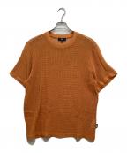 stussyステューシー）の古着「COTTON MESH SS CREW」｜オレンジ