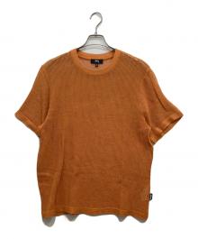stussy（ステューシー）の古着「COTTON MESH SS CREW」｜オレンジ