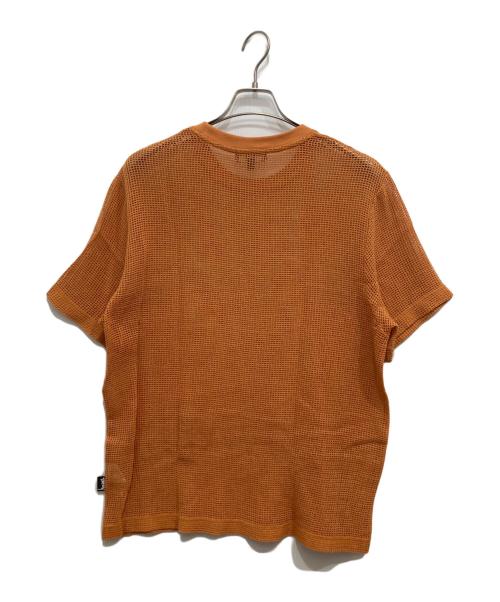 stussy（ステューシー）stussy (ステューシー) COTTON MESH SS CREW オレンジ サイズ:Mの古着・服飾アイテム