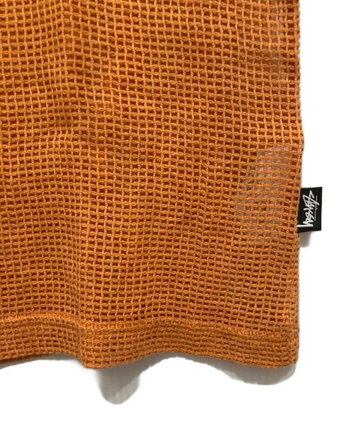 stussy（ステューシー）stussy (ステューシー) COTTON MESH SS CREW オレンジ サイズ:Mの古着・服飾アイテム