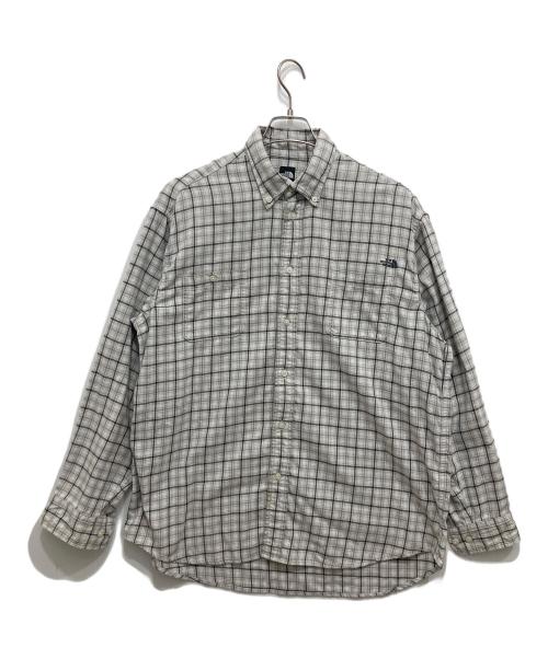 THE NORTH FACE（ザ ノース フェイス）THE NORTH FACE (ザ ノース フェイス) ロングスリーブフロストフォージフランネルシャツ ホワイト×グレー サイズ:Mの古着・服飾アイテム