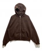 NIKE×stussyナイキ×ステューシー）の古着「STONE WASHED FLEECE ZIP HOODIE」｜ブラウン