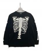 VANSONバンソン）の古着「BONE L/S TEE」｜ブラック