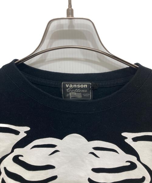 VANSON（バンソン）VANSON (バンソン) BONE L/S TEE ブラック サイズ:Lの古着・服飾アイテム