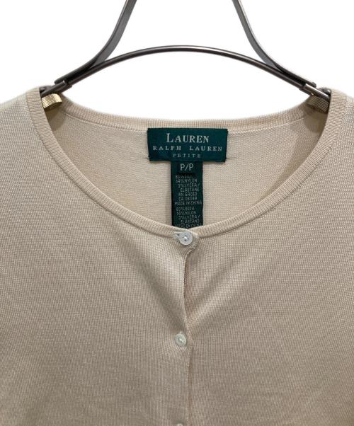LAUREN RALPH LAUREN（ローレン ラルフ ローレン）LAUREN RALPH LAUREN (ローレン ラルフ ローレン) シルク混ニットカーディガン アイボリー サイズ:Pの古着・服飾アイテム