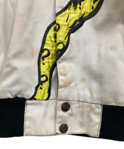 DC COMICS（ディーシーコミックス）DC COMICS (ディーシーコミックス) 00s Riddler レーシングジャケット ホワイト×ブラック サイズ:XLの古着・服飾アイテム