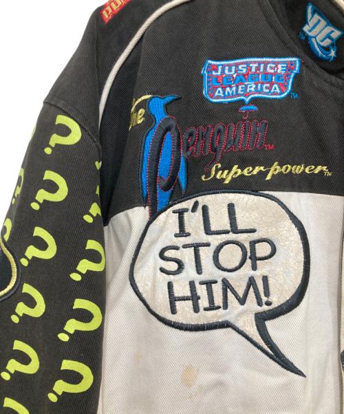 DC COMICS（ディーシーコミックス）DC COMICS (ディーシーコミックス) 00s Riddler レーシングジャケット ホワイト×ブラック サイズ:XLの古着・服飾アイテム