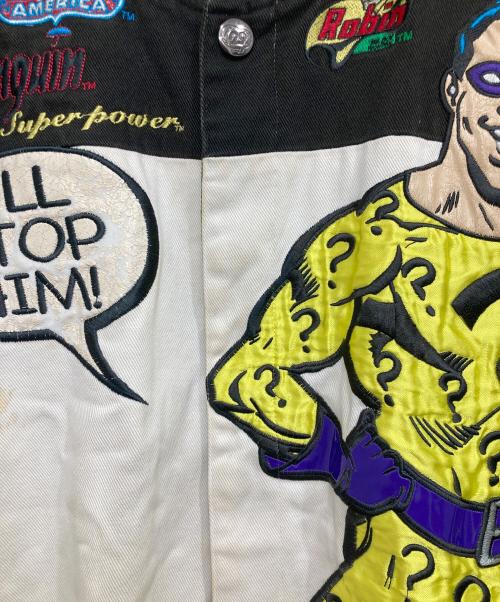 DC COMICS（ディーシーコミックス）DC COMICS (ディーシーコミックス) 00s Riddler レーシングジャケット ホワイト×ブラック サイズ:XLの古着・服飾アイテム