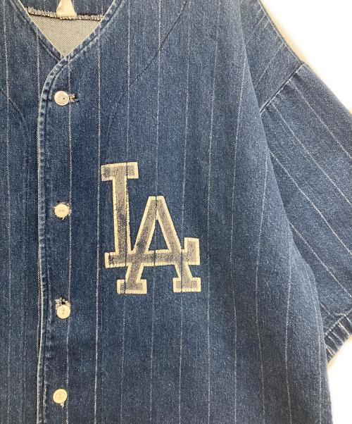 USED（USED）USED (USED) 90’sデニムベースボールシャツ インディゴ サイズ:XLの古着・服飾アイテム