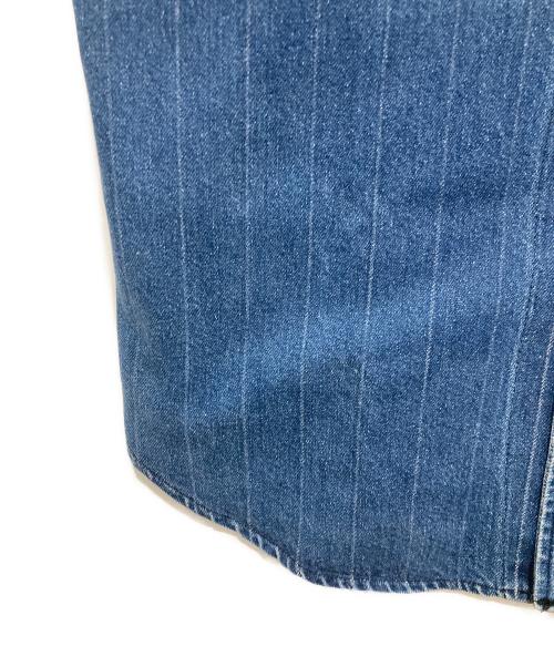 USED（USED）USED (USED) 90’sデニムベースボールシャツ インディゴ サイズ:XLの古着・服飾アイテム
