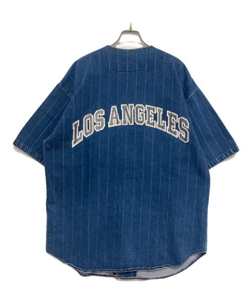 USED（USED）USED (USED) 90’sデニムベースボールシャツ インディゴ サイズ:XLの古着・服飾アイテム