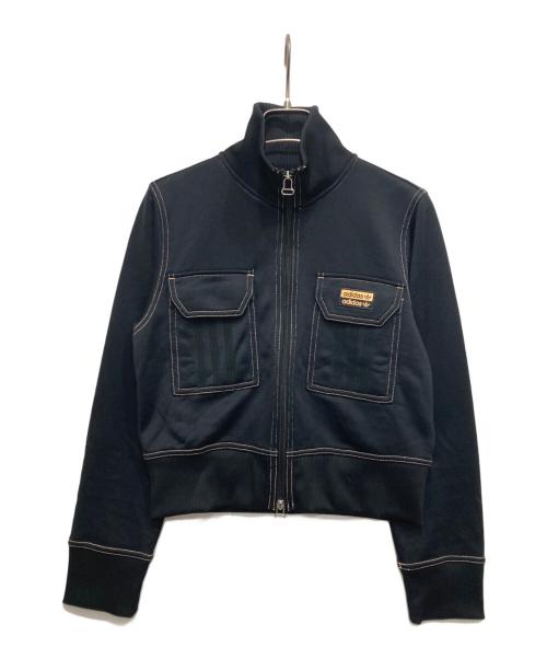 adidas（アディダス）adidas (アディダス) ショート丈ダブルジップトラックジャケット ブラック サイズ:XSの古着・服飾アイテム