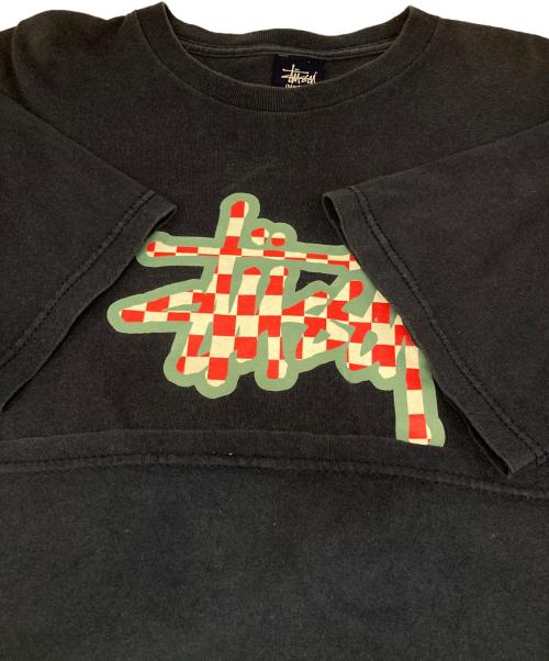 stussy（ステューシー）stussy (ステューシー) チェック柄ロゴTシャツ ネイビー サイズ:Mの古着・服飾アイテム