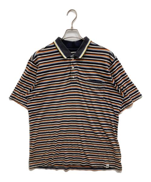 stussy（ステューシー）stussy (ステューシー) 90’sボーダーポロシャツ ブラウン サイズ:Lの古着・服飾アイテム