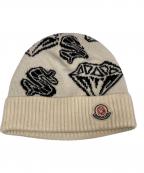 MONCLER×BILLIONAIRE BOYS CLUBモンクレール×ビリオネアボーイズクラブ）の古着「BERRETTO TRICOT ジャガードニット帽」｜ホワイト