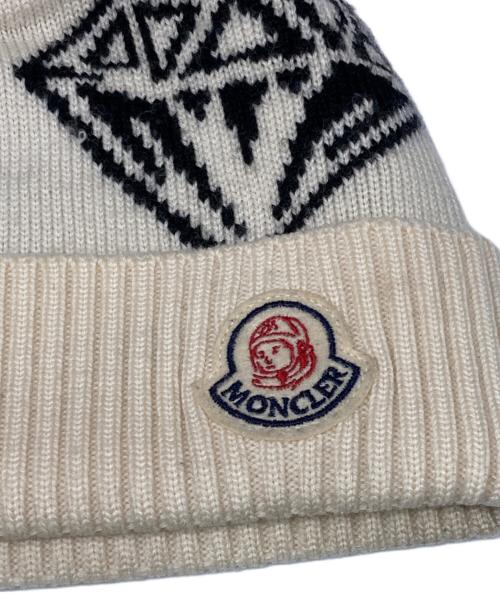 MONCLER（モンクレール）MONCLER (モンクレール) BILLIONAIRE BOYS CLUB (ビリオネアボーイズクラブ) BERRETTO TRICOT ジャガードニット帽 ホワイト サイズ:FREEの古着・服飾アイテム