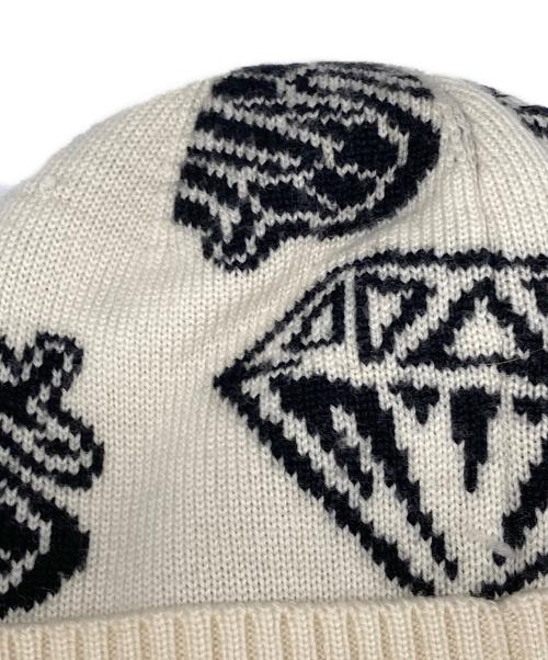MONCLER（モンクレール）MONCLER (モンクレール) BILLIONAIRE BOYS CLUB (ビリオネアボーイズクラブ) BERRETTO TRICOT ジャガードニット帽 ホワイト サイズ:FREEの古着・服飾アイテム