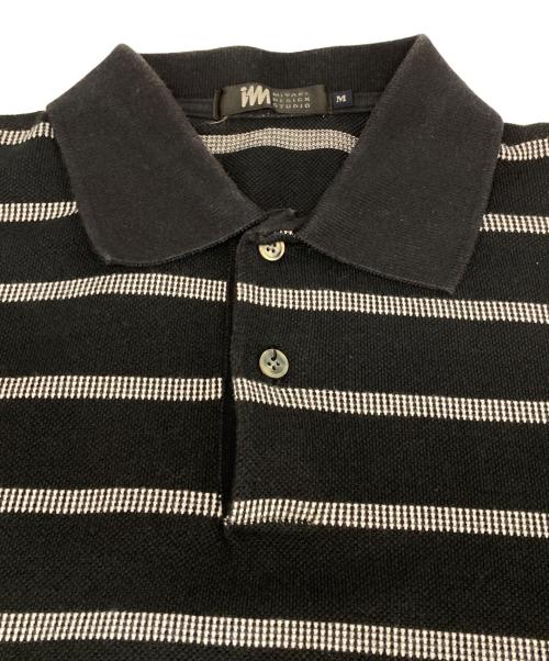 ISSEY MIYAKE DESIGN STUDIO（イッセイミヤケ）ISSEY MIYAKE DESIGN STUDIO (イッセイミヤケ) ボーダーポロシャツ ブラック サイズ:Mの古着・服飾アイテム