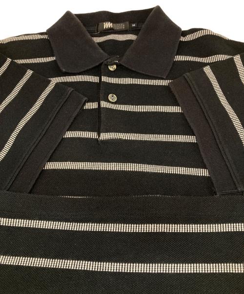 ISSEY MIYAKE DESIGN STUDIO（イッセイミヤケ）ISSEY MIYAKE DESIGN STUDIO (イッセイミヤケ) ボーダーポロシャツ ブラック サイズ:Mの古着・服飾アイテム