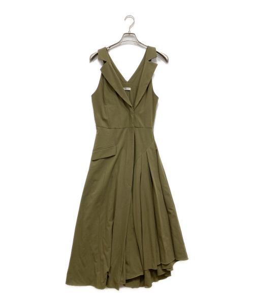 FRAY ID（フレイ アイディー）FRAY ID (フレイ アイディー) 2WAYショルダーニットコンビワンピ カーキ サイズ:SIZE1の古着・服飾アイテム
